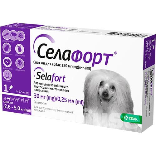 Селафорт Спот-он Краплі для собак вагою від 2,6 до 5 кг