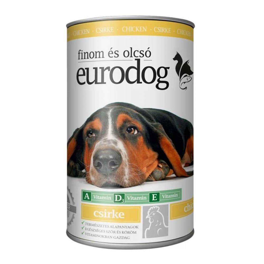 Eurodog Chicken Консерви для собак з куркою, шматочки в підливі