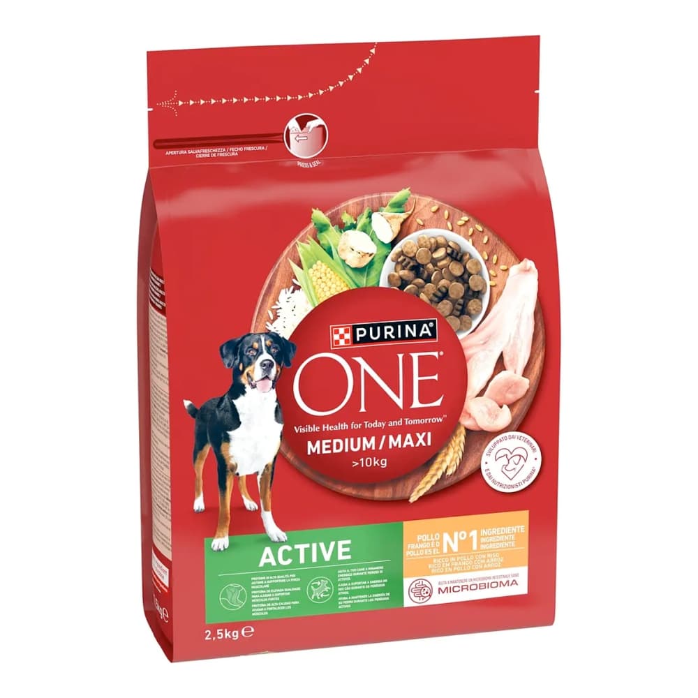 Purina One Med & Max Active Сухий корм для активних собак середніх і великих порід з куркою та рисом